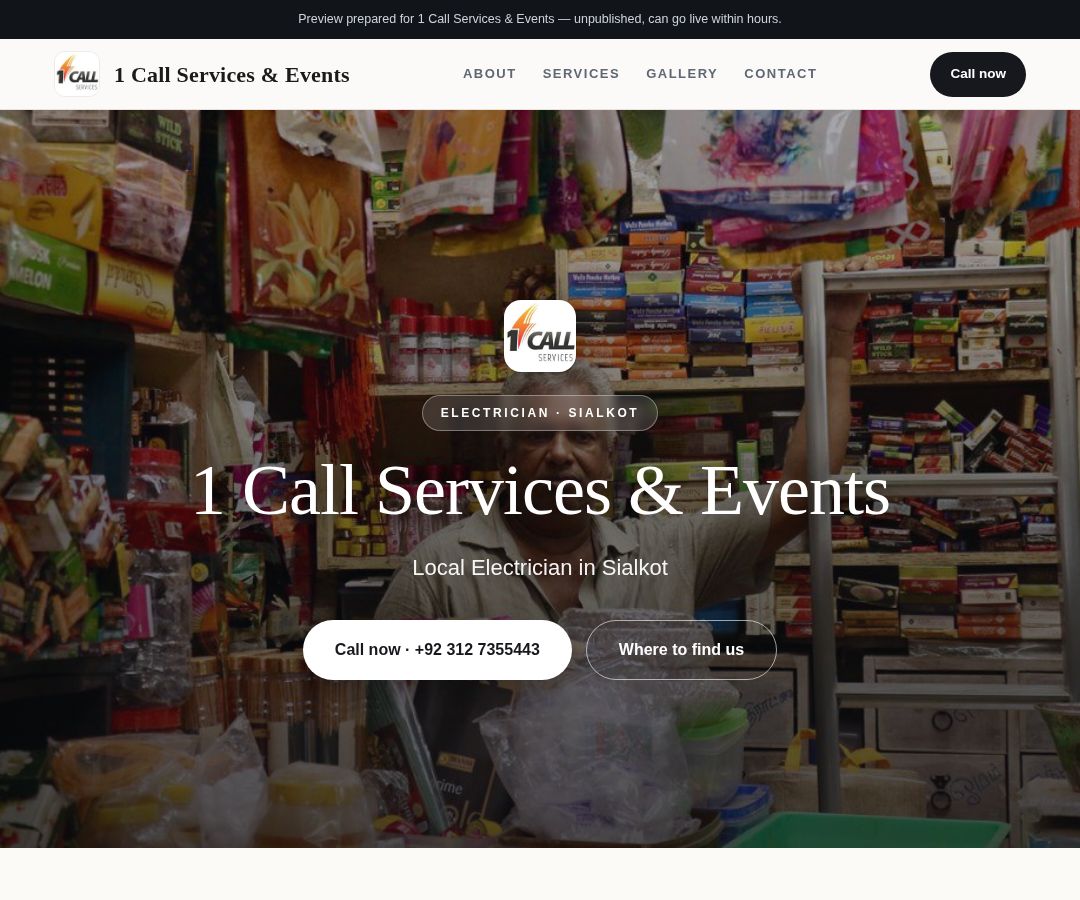 1 Call Services & Events