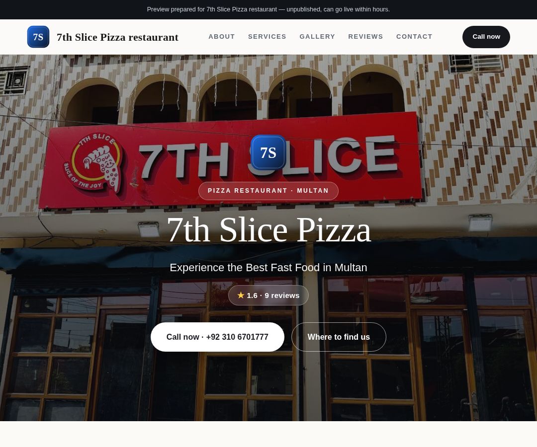 7th Slice Pizza restaurant