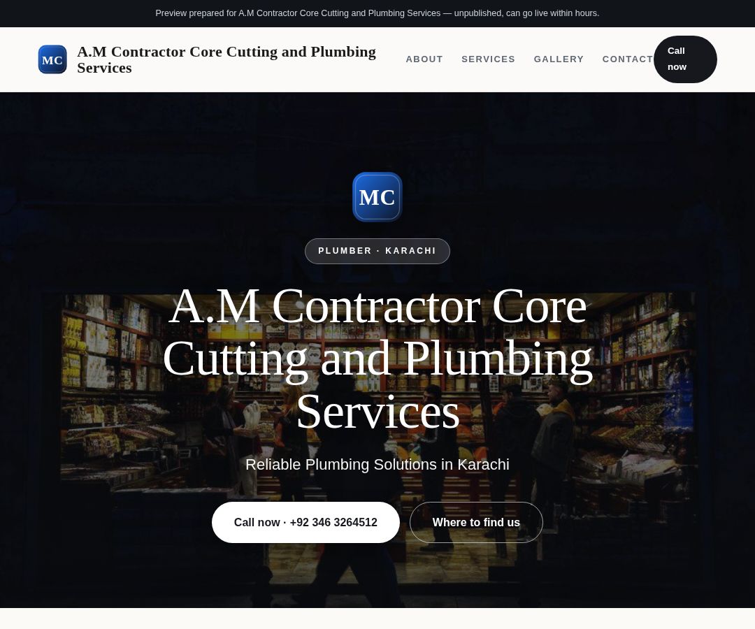 A.M Contractor Core Cutting and Plumbing Services