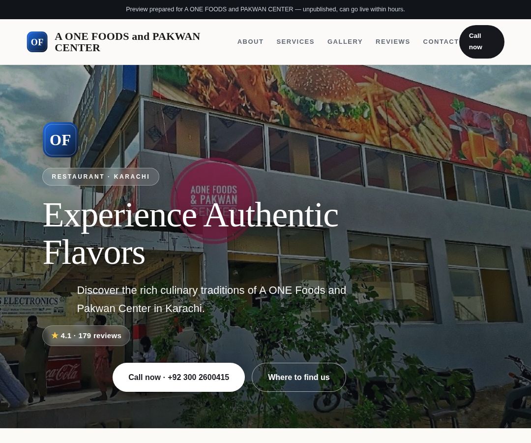 A ONE FOODS and PAKWAN CENTER