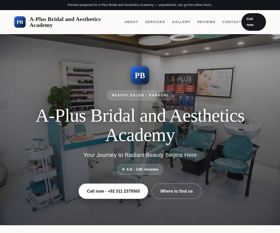 A-Plus Bridal and Aesthetics Academy