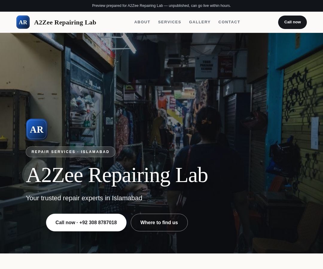 A2Zee Repairing Lab