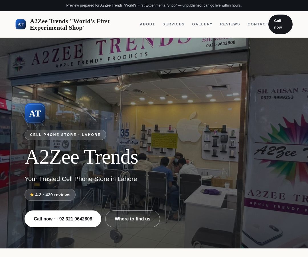 A2Zee Trends "World's First Experimental Shop"