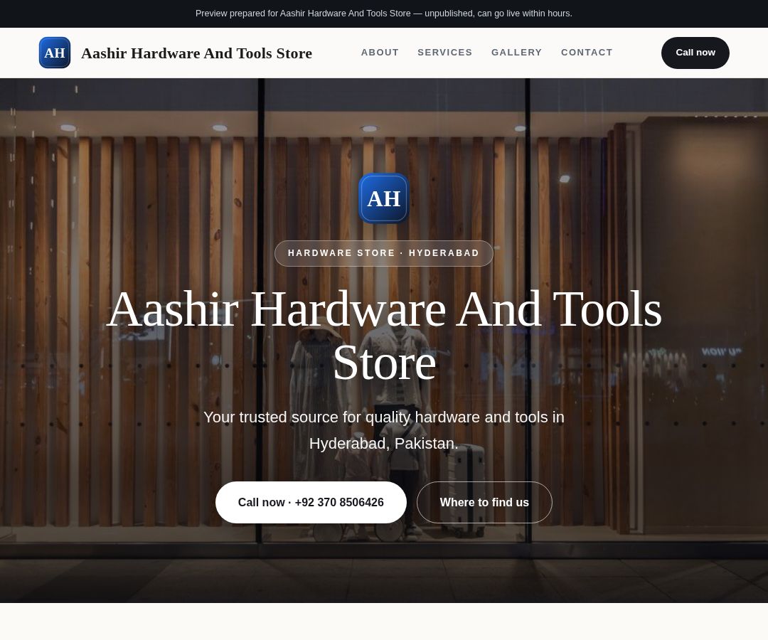 Aashir Hardware And Tools Store