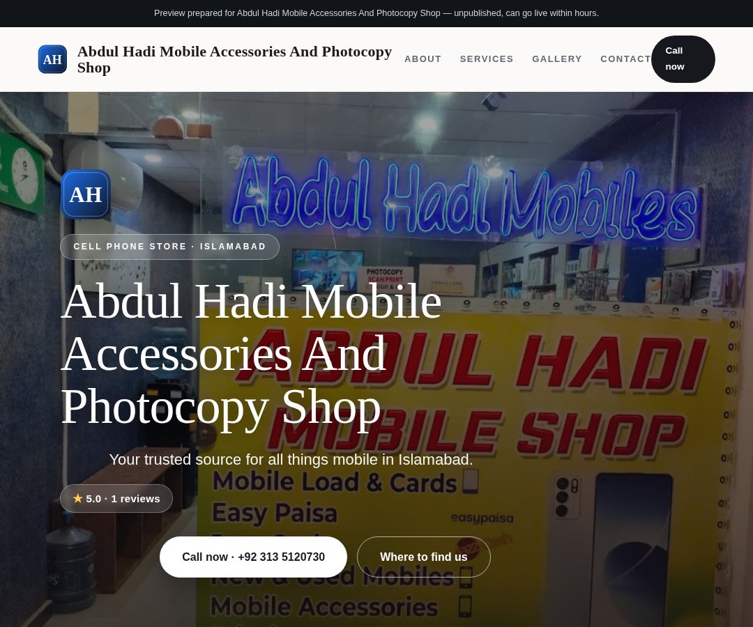 Abdul Hadi Mobile Accessories And Photocopy Shop