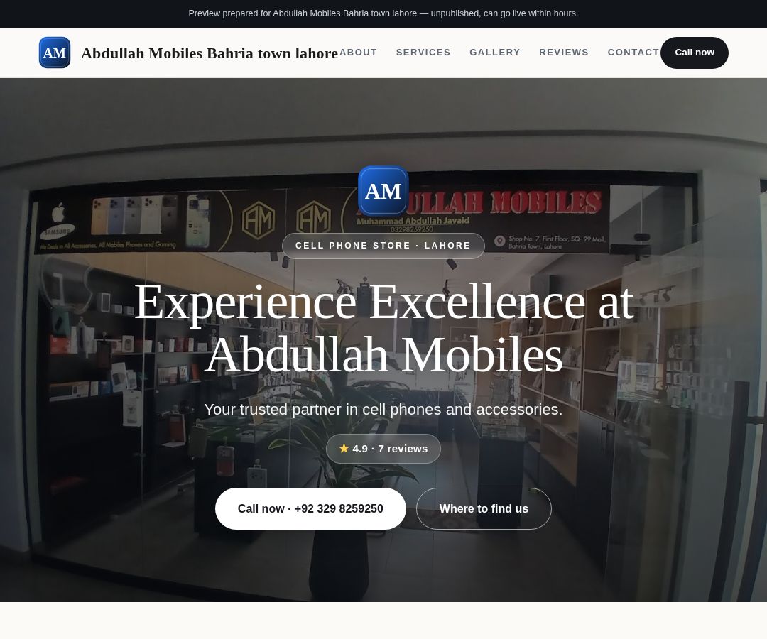 Abdullah Mobiles Bahria town lahore