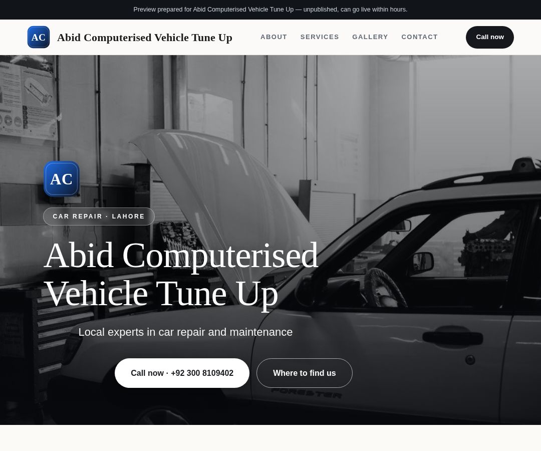 Abid Computerised Vehicle Tune Up