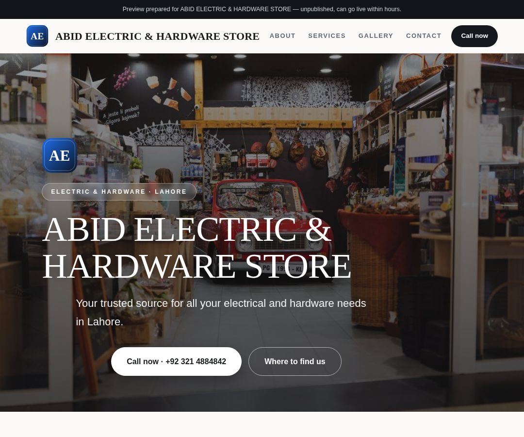 ABID ELECTRIC & HARDWARE STORE