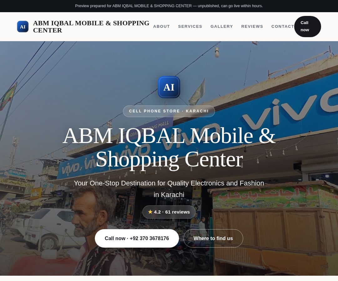 ABM IQBAL MOBILE & SHOPPING CENTER