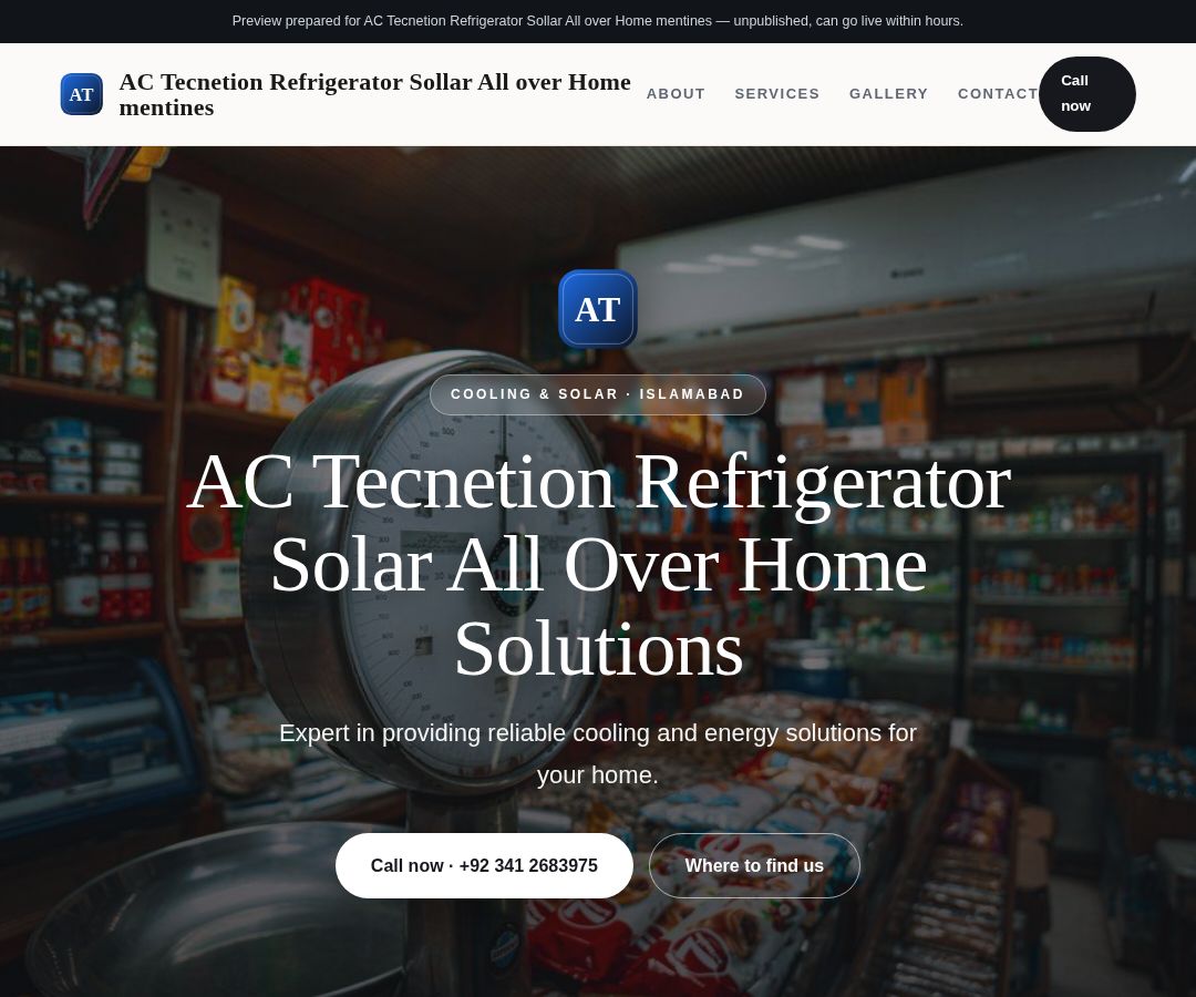 AC Tecnetion Refrigerator Sollar All over Home mentines