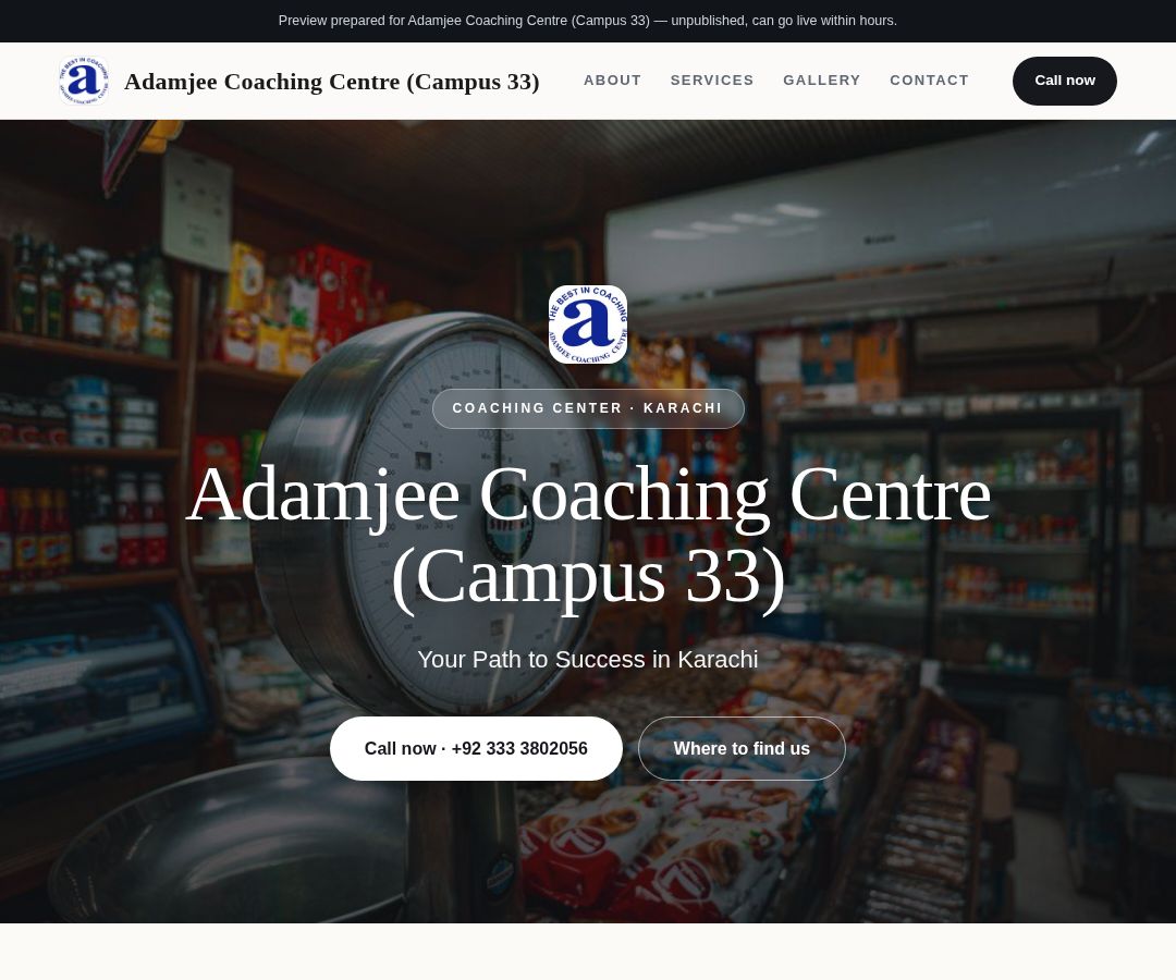 Adamjee Coaching Centre (Campus 33)