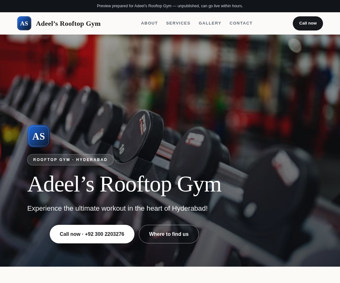 Adeel’s Rooftop Gym