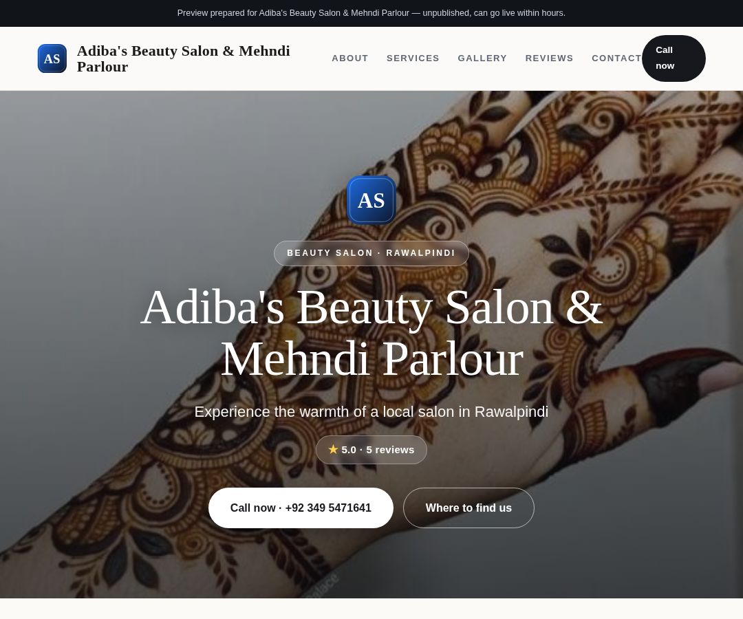 Adiba's Beauty Salon & Mehndi Parlour