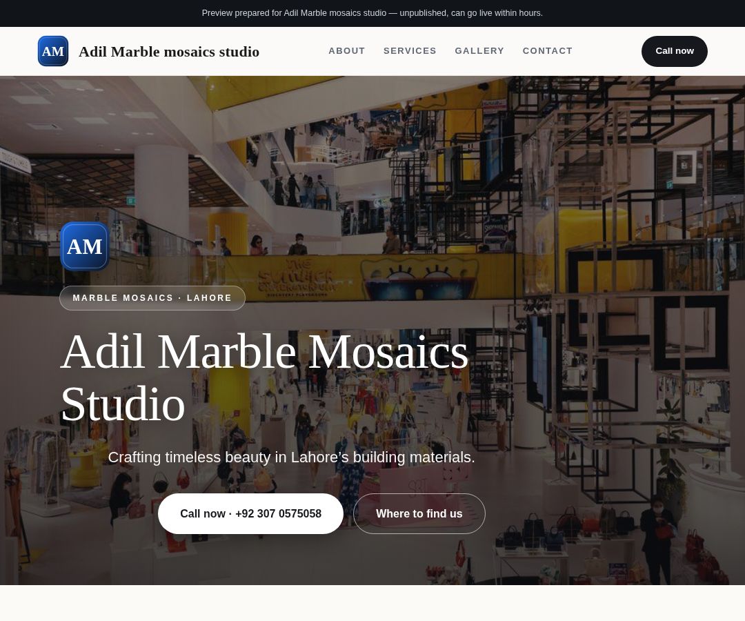 Adil Marble mosaics studio