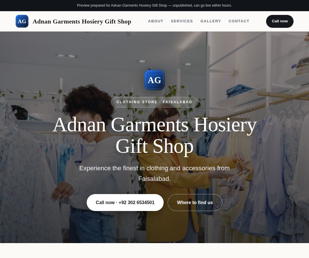 Adnan Garments Hosiery Gift Shop