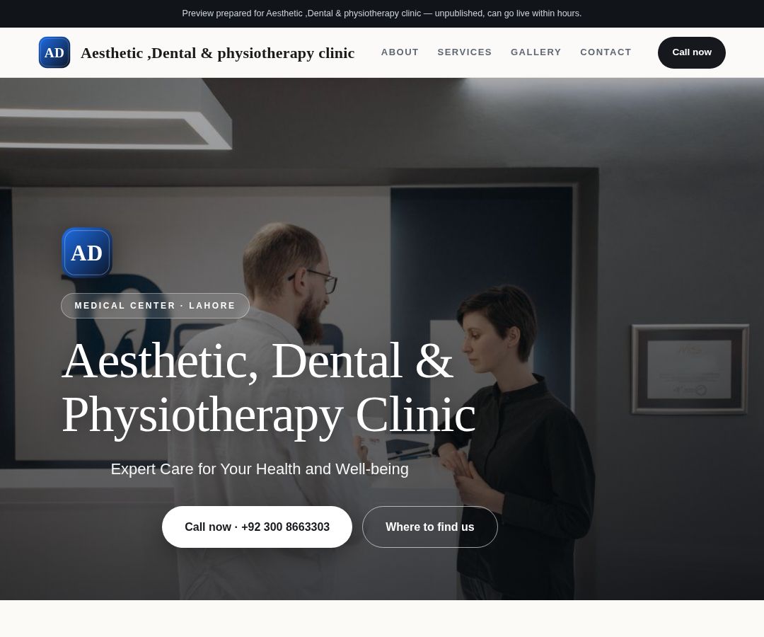 Aesthetic ,Dental & physiotherapy clinic