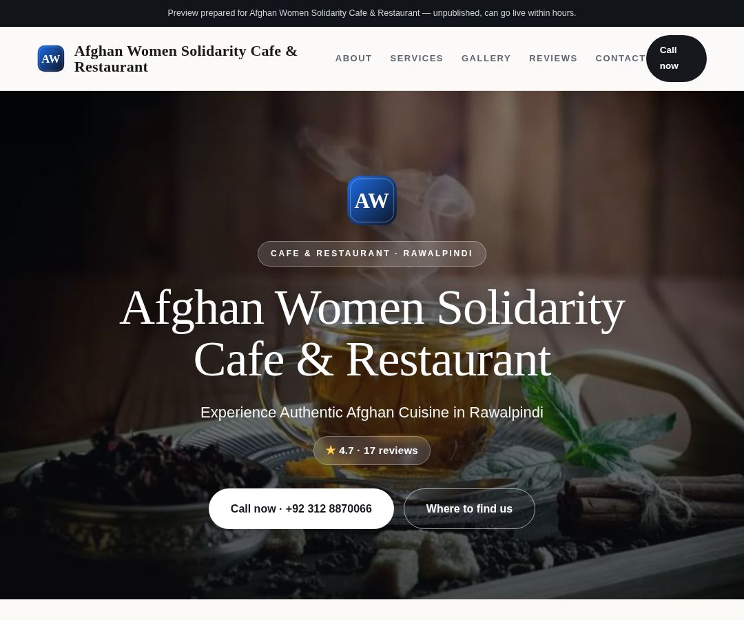 Afghan Women Solidarity Cafe & Restaurant