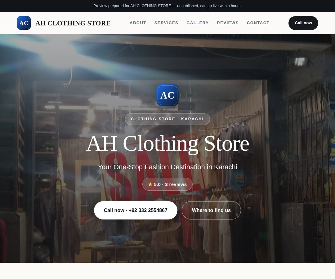 AH CLOTHING STORE