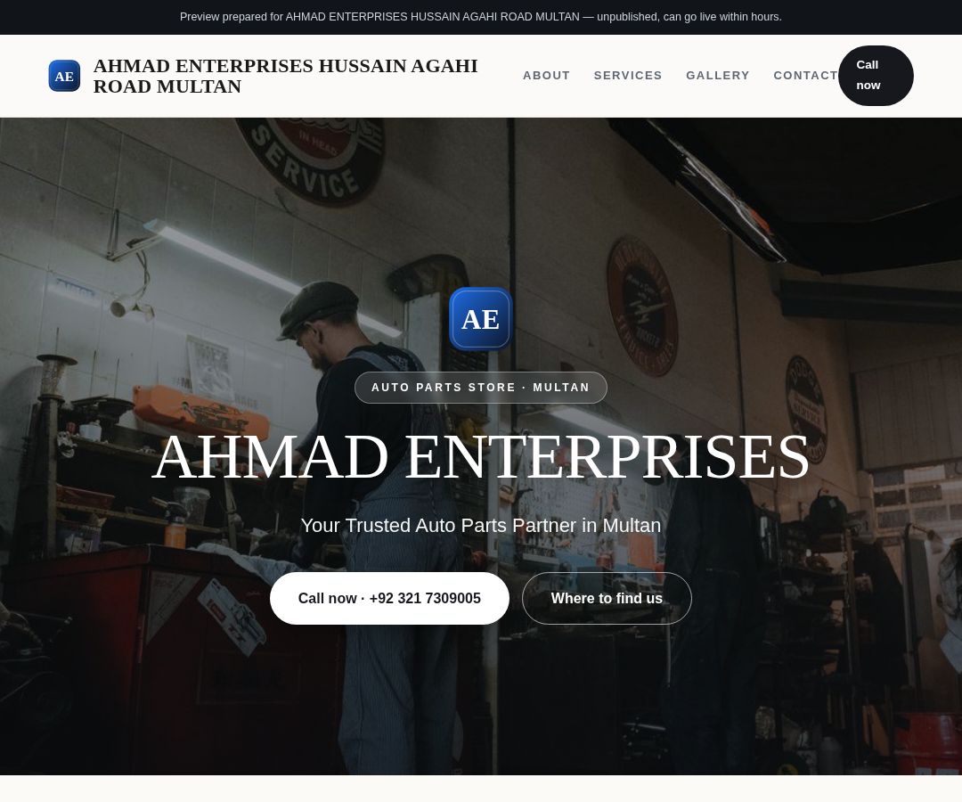 AHMAD ENTERPRISES HUSSAIN AGAHI ROAD MULTAN