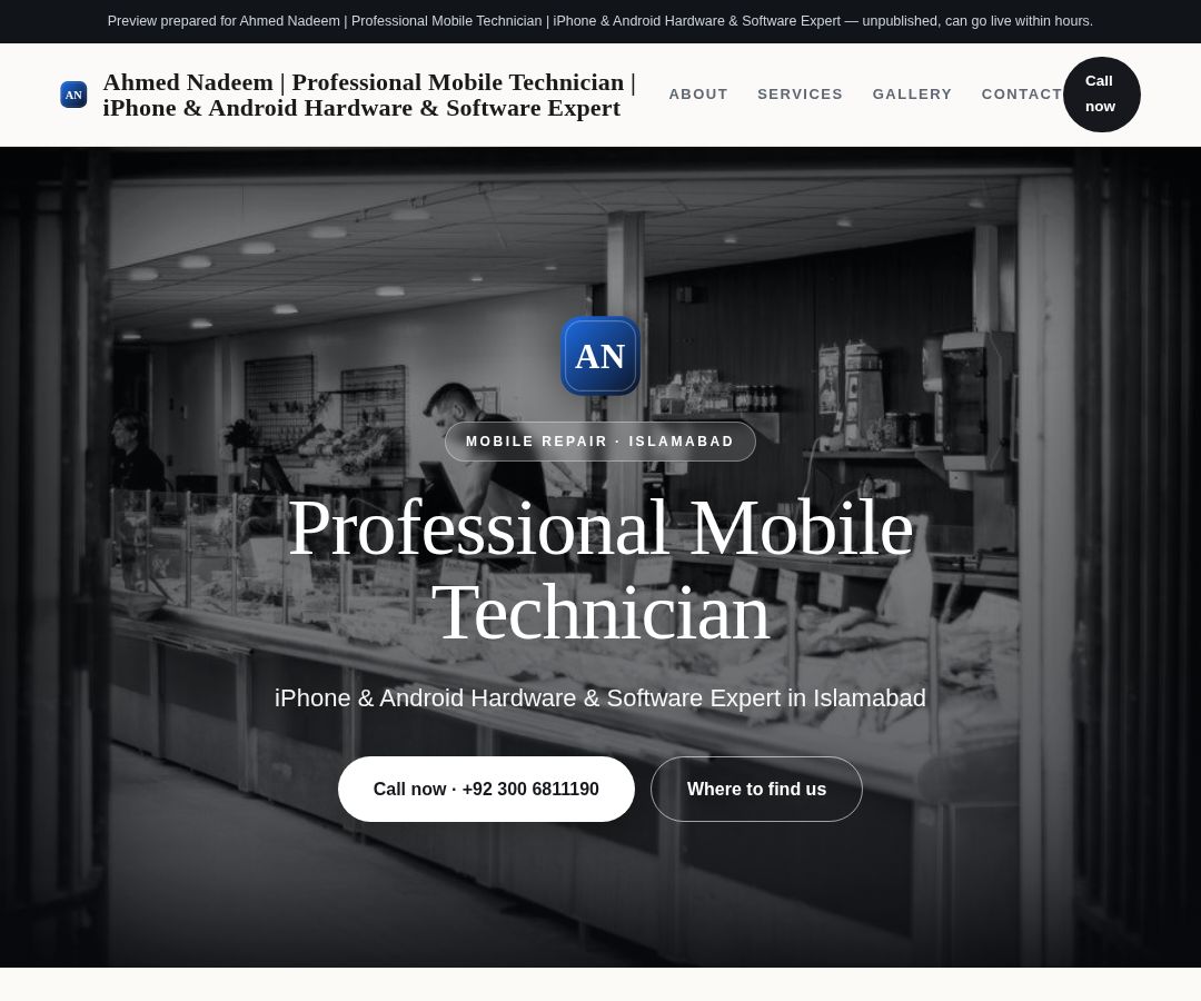 Ahmed Nadeem | Professional Mobile Technician | iPhone & Android Hardware & Software Expert