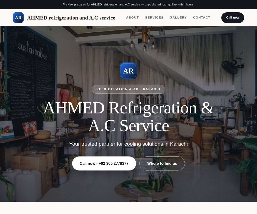 AHMED refrigeration and A.C service