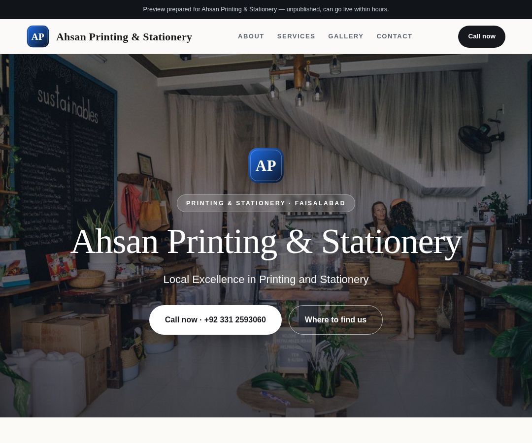 Ahsan Printing & Stationery