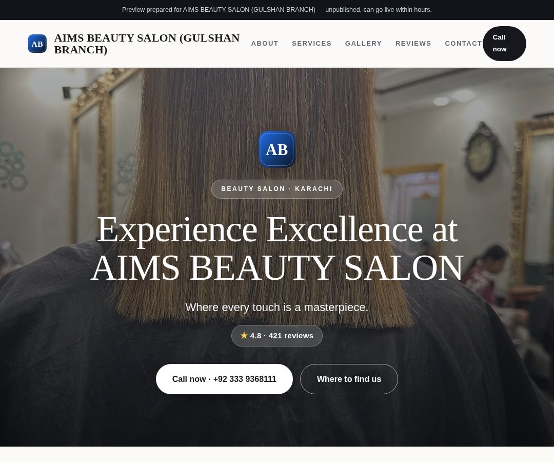 AIMS BEAUTY SALON (GULSHAN BRANCH)