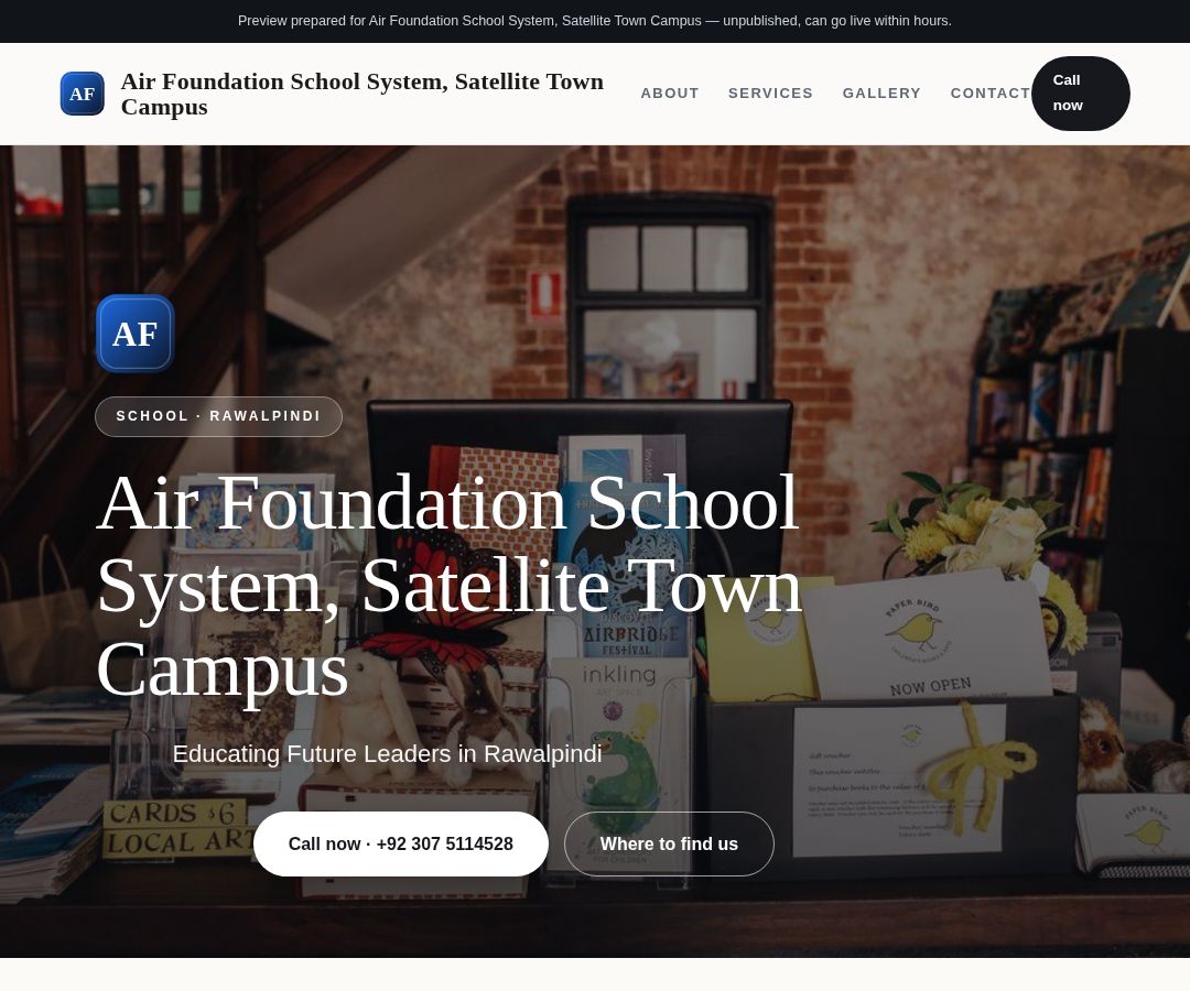 Air Foundation School System, Satellite Town Campus