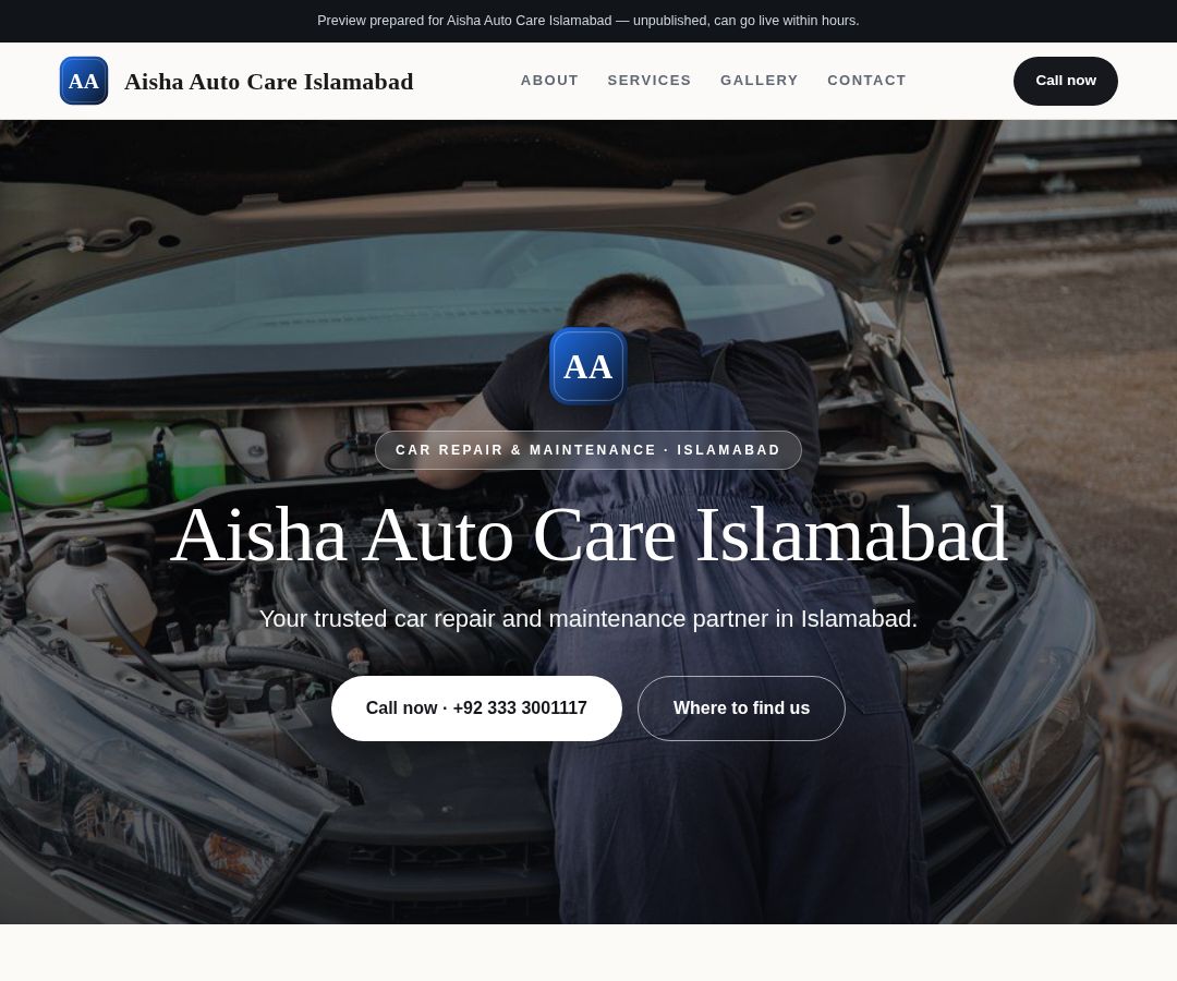 Aisha Auto Care Islamabad