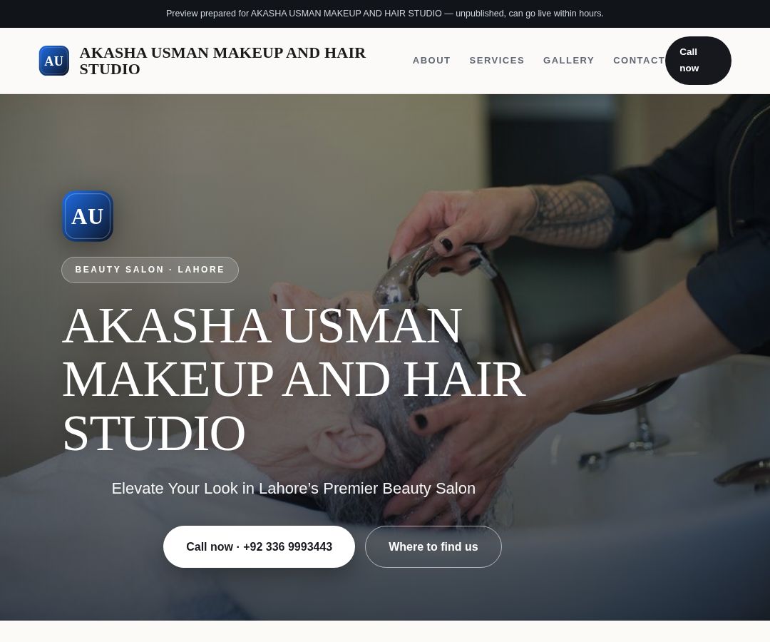 AKASHA USMAN MAKEUP AND HAIR STUDIO