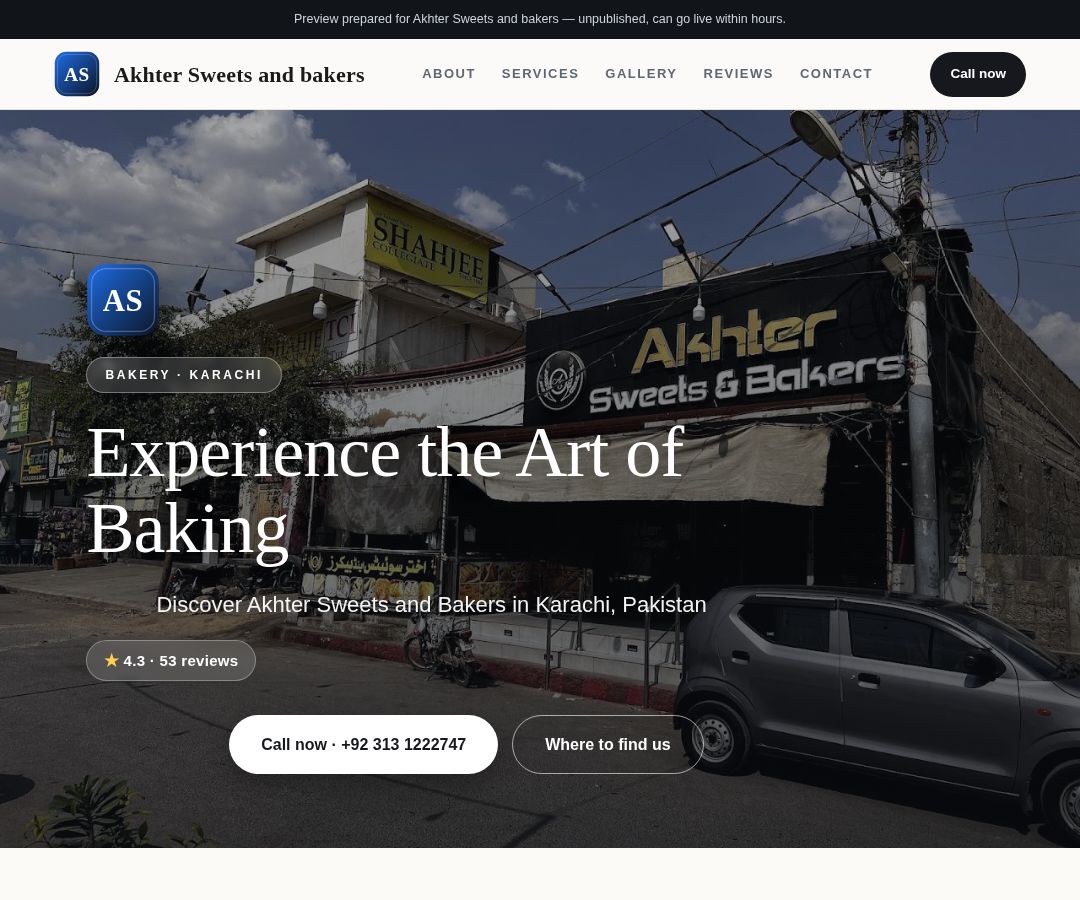 Akhter Sweets and bakers