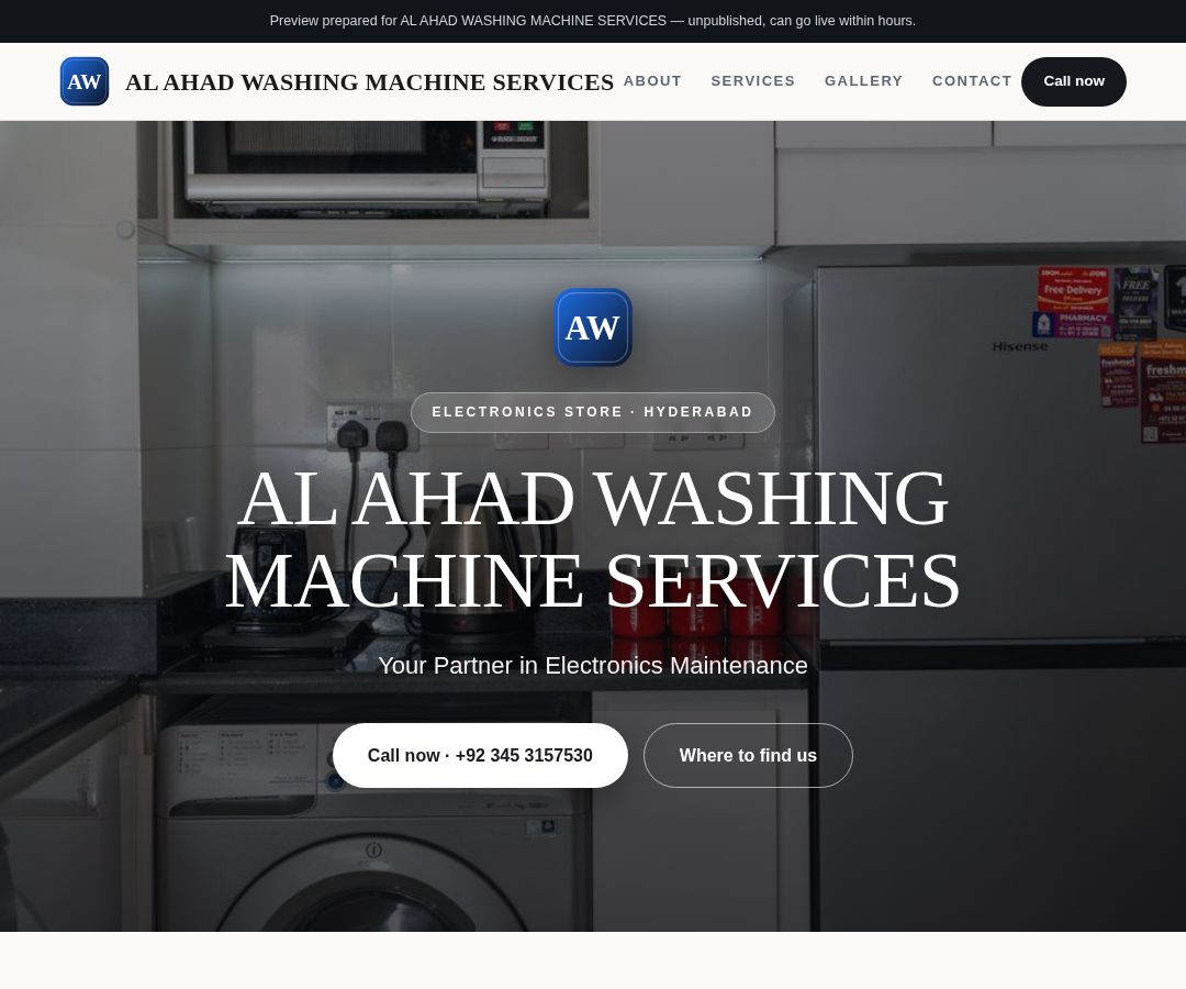 AL AHAD WASHING MACHINE SERVICES