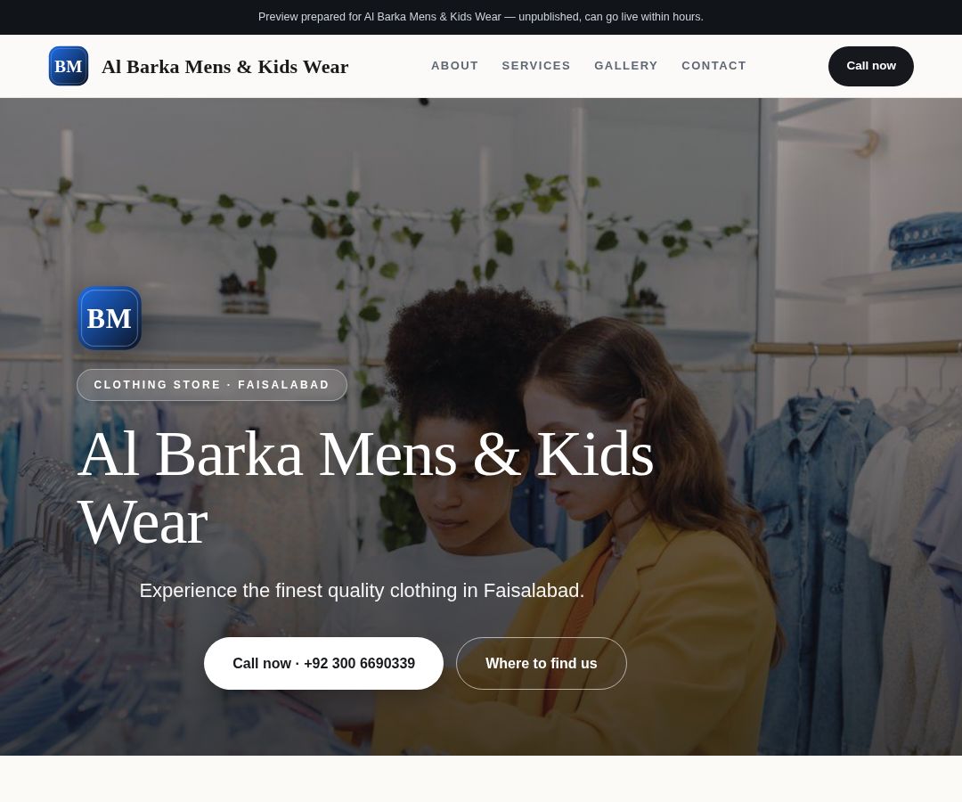 Al Barka Mens & Kids Wear