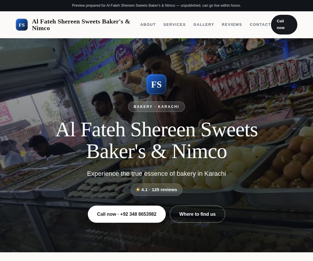 Al Fateh Shereen Sweets Baker's & Nimco