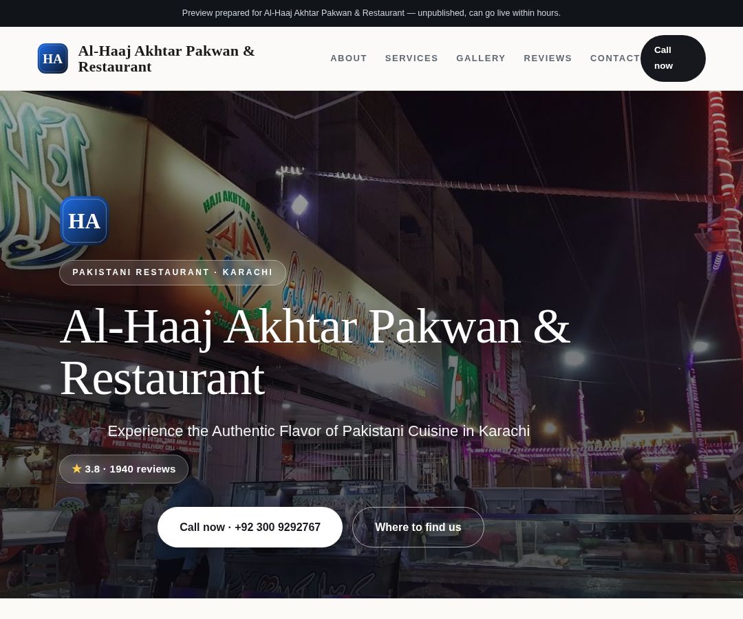 Al-Haaj Akhtar Pakwan & Restaurant