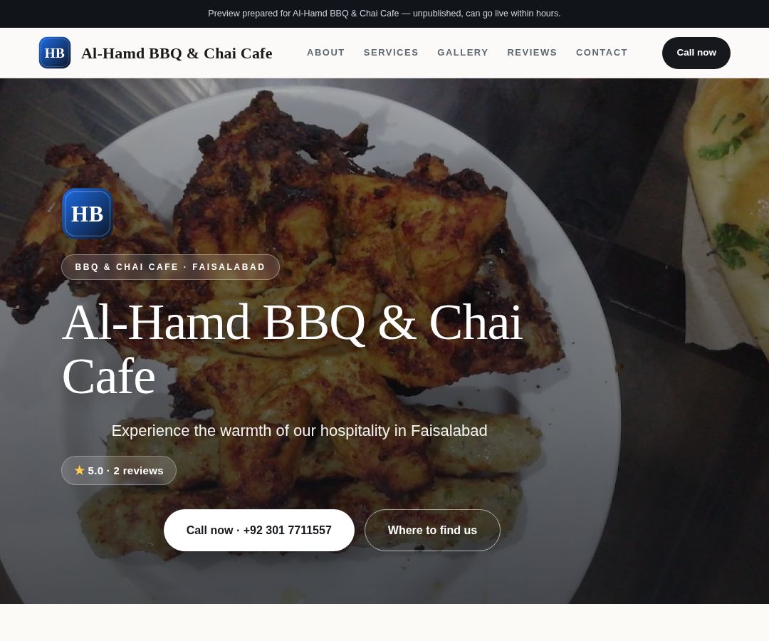 Al-Hamd BBQ & Chai Cafe
