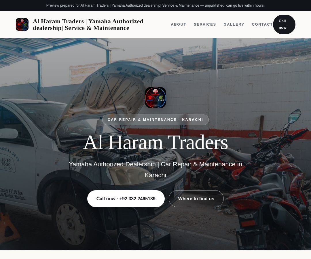 Al Haram Traders | Yamaha Authorized dealership| Service & Maintenance