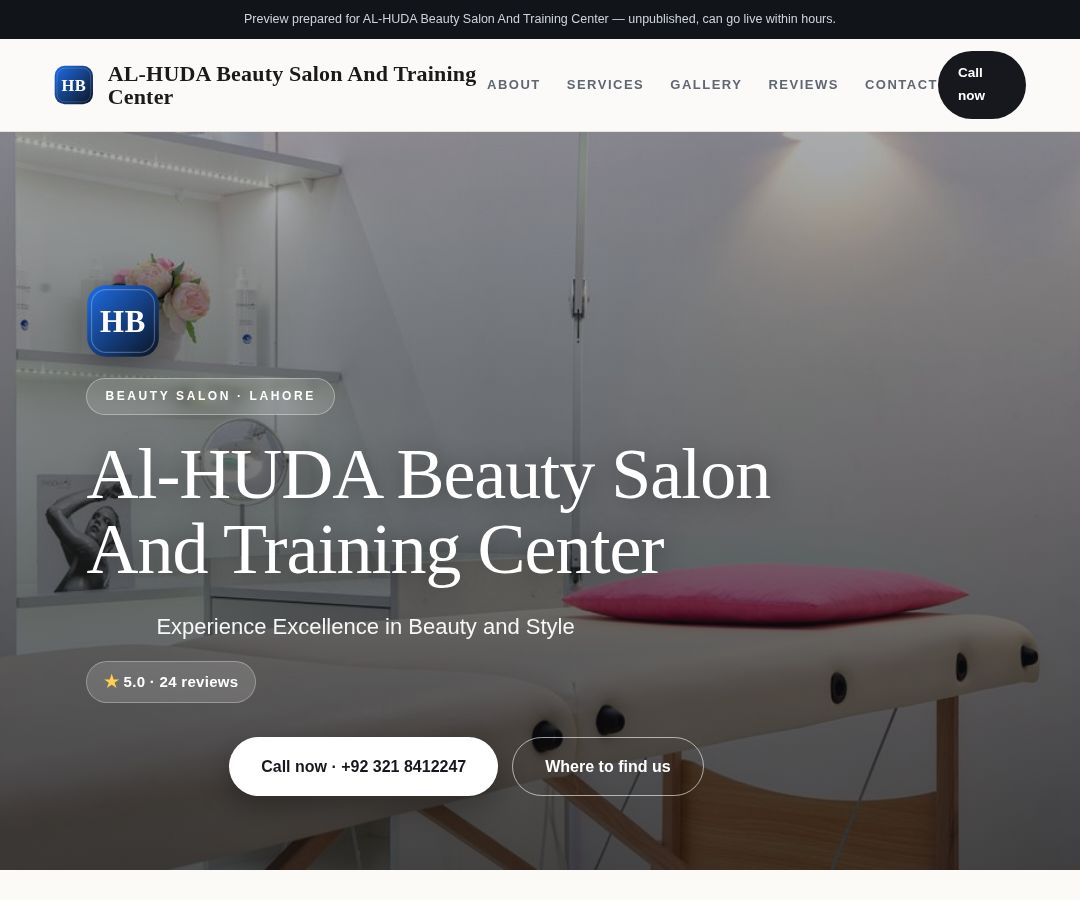 AL-HUDA Beauty Salon And Training Center