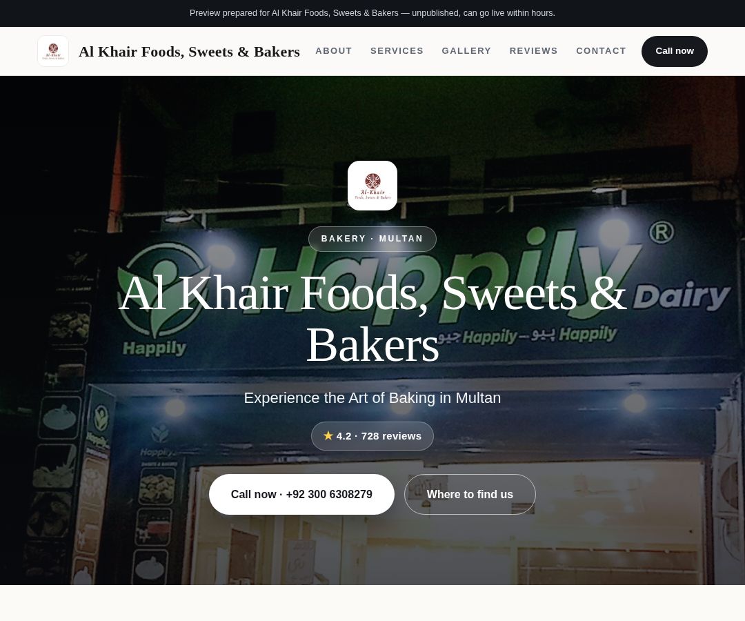 Al Khair Foods, Sweets & Bakers