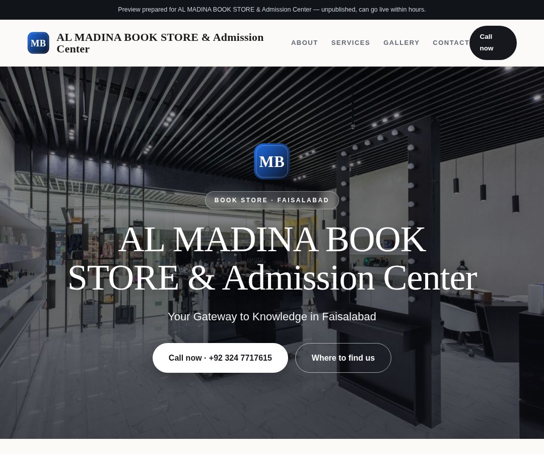 AL MADINA BOOK STORE & Admission Center