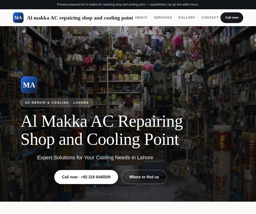 Al makka AC repairing shop and cooling point