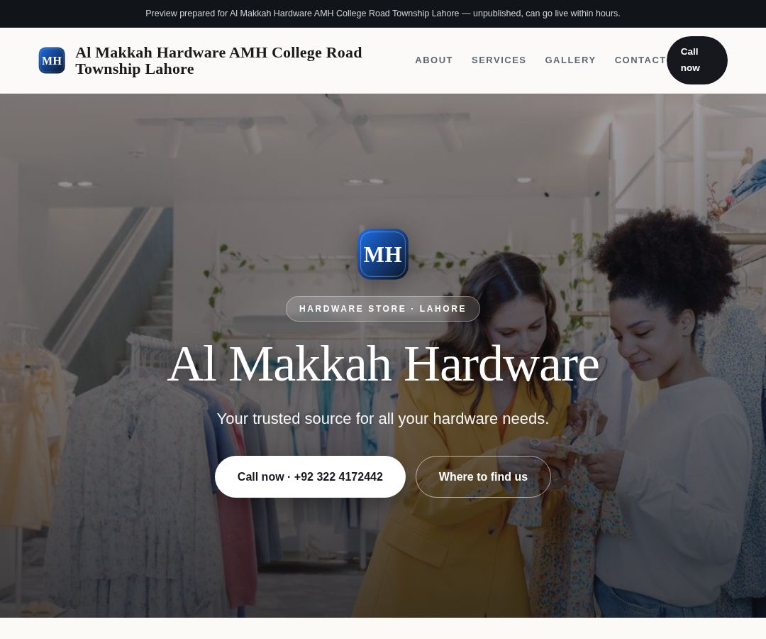 Al Makkah Hardware AMH College Road Township Lahore