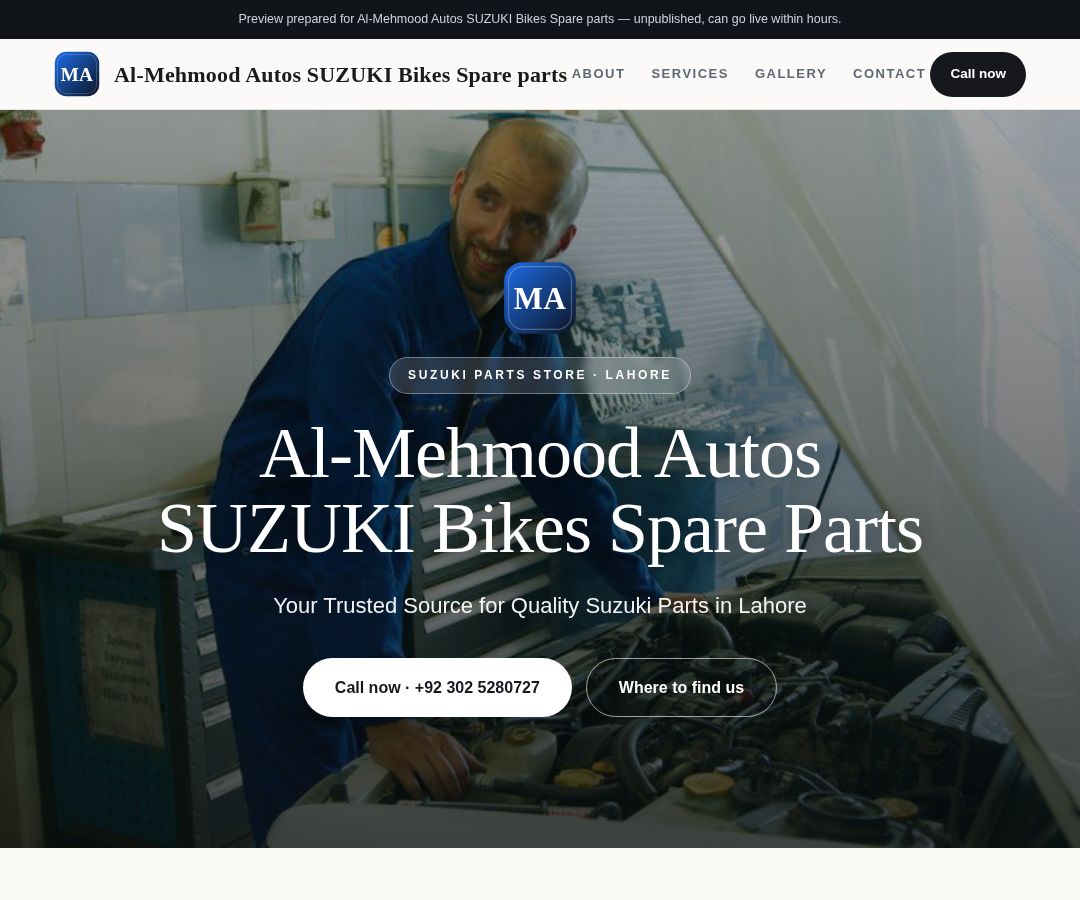 Al-Mehmood Autos SUZUKI Bikes Spare parts