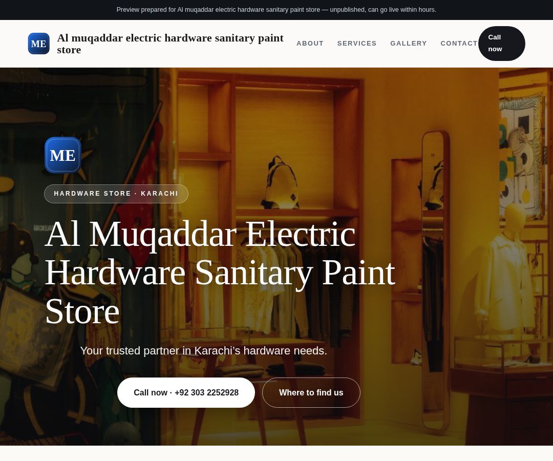 Al muqaddar electric hardware sanitary paint store
