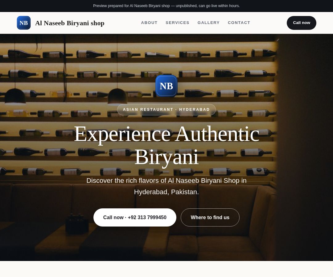 Al Naseeb Biryani shop