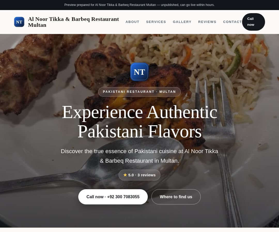 Al Noor Tikka & Barbeq Restaurant Multan