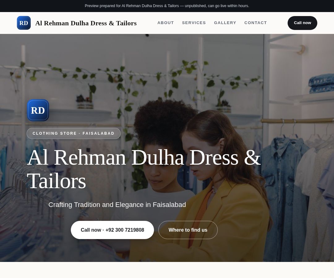 Al Rehman Dulha Dress & Tailors