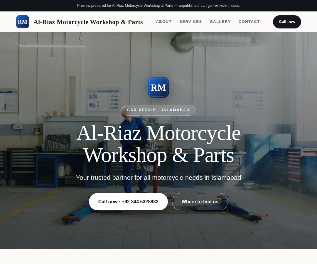 Al-Riaz Motorcycle Workshop & Parts
