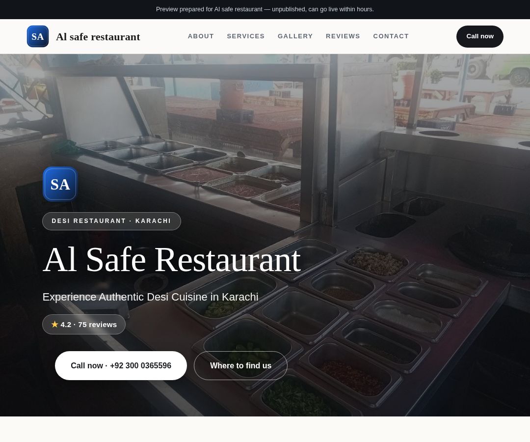 Al safe restaurant