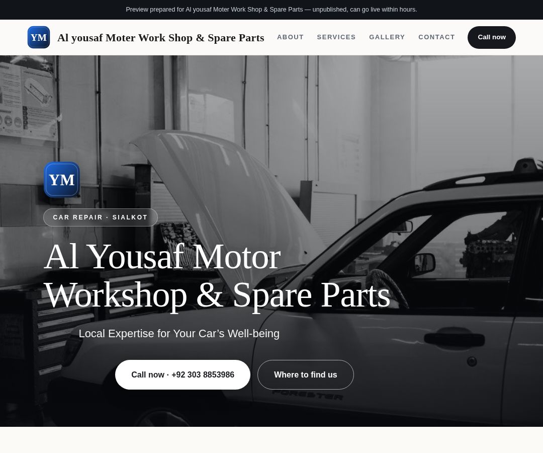 Al yousaf Moter Work Shop & Spare Parts